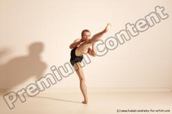 Underwear Martial art Man White Moving poses Slim Short Blond Dynamic poses Academic